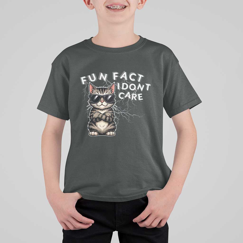 Fun Fact I Do Not Care T Shirt For Kid Grumpy Cat Lover - Wonder Print Shop