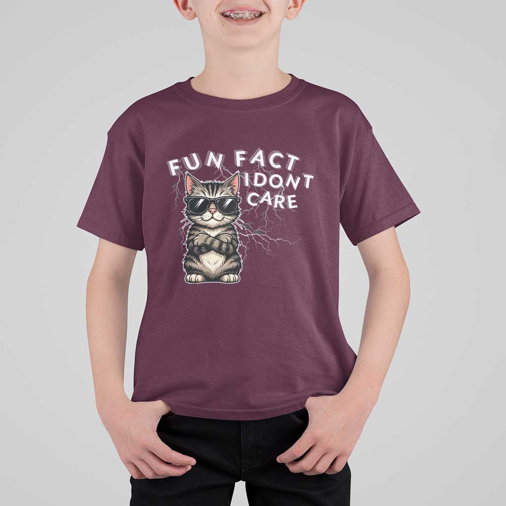 Fun Fact I Do Not Care T Shirt For Kid Grumpy Cat Lover - Wonder Print Shop