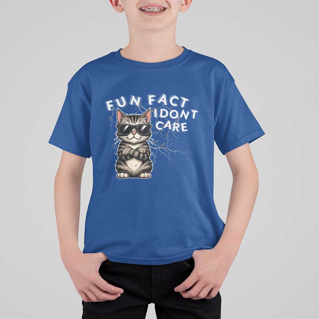 Fun Fact I Do Not Care T Shirt For Kid Grumpy Cat Lover - Wonder Print Shop