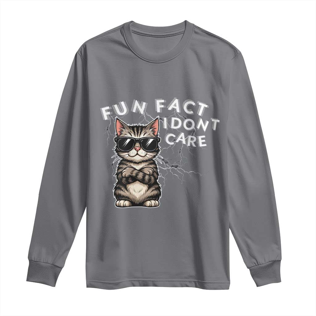 Fun Fact I Do Not Care Long Sleeve Shirt Grumpy Cat Lover - Wonder Print Shop