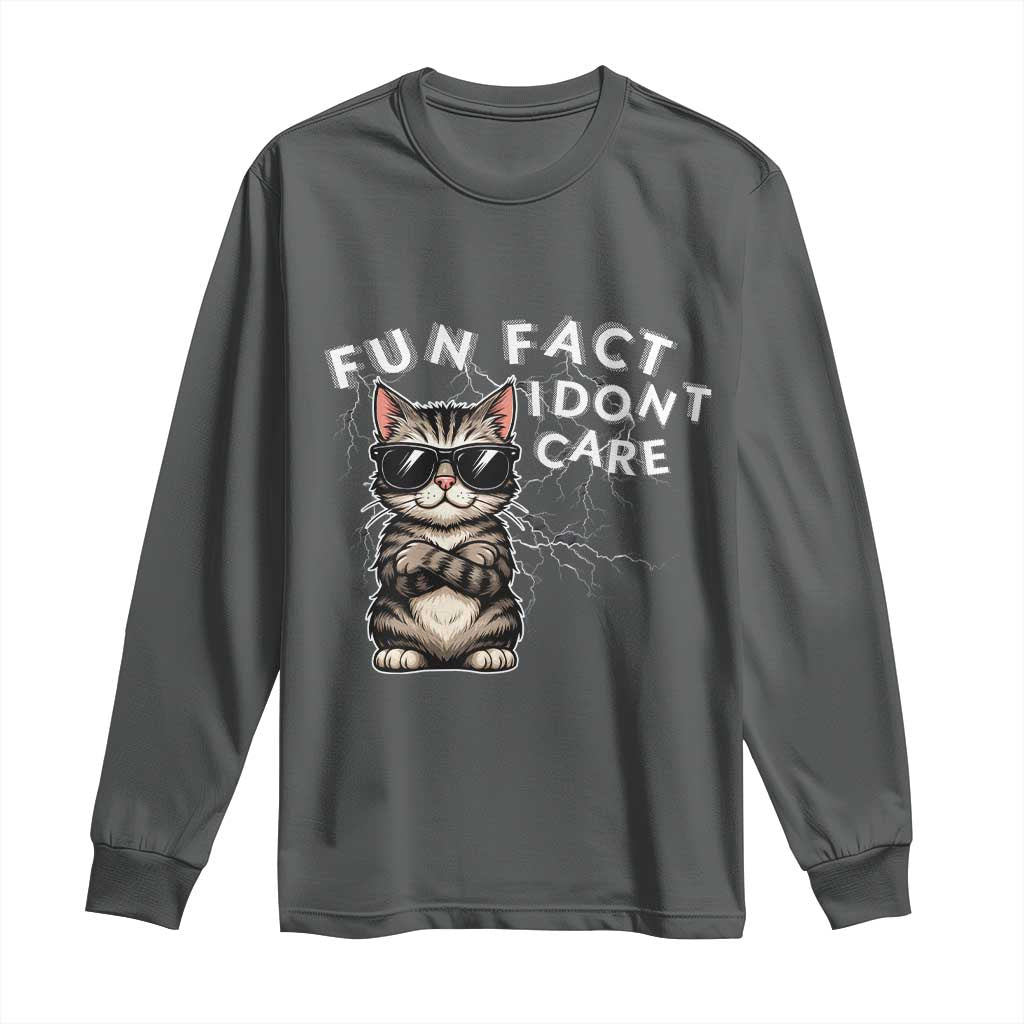 Fun Fact I Do Not Care Long Sleeve Shirt Grumpy Cat Lover - Wonder Print Shop