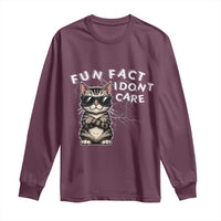 Fun Fact I Do Not Care Long Sleeve Shirt Grumpy Cat Lover - Wonder Print Shop