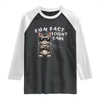 Fun Fact I Do Not Care Raglan Shirt Grumpy Cat Lover - Wonder Print Shop