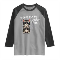 Fun Fact I Do Not Care Raglan Shirt Grumpy Cat Lover - Wonder Print Shop