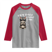 Fun Fact I Do Not Care Raglan Shirt Grumpy Cat Lover - Wonder Print Shop