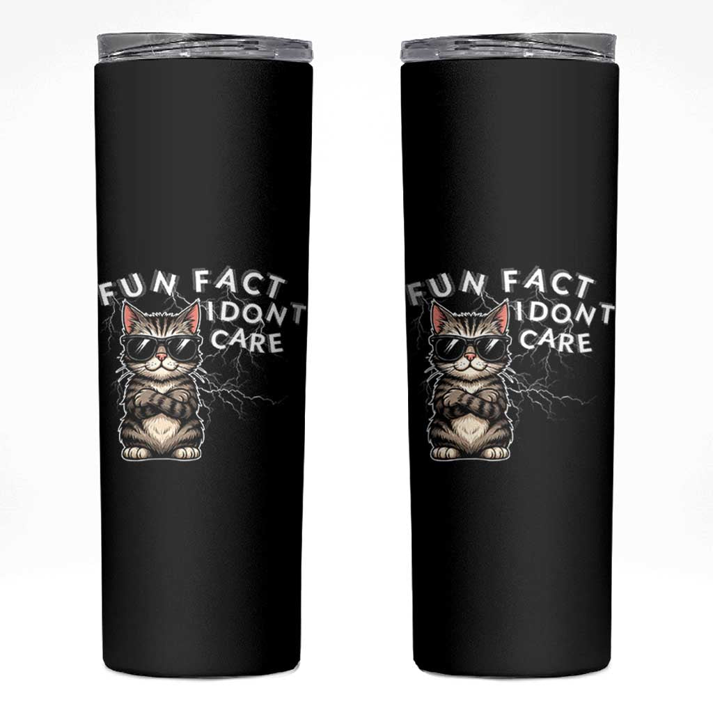 Fun Fact I Do Not Care Skinny Tumbler Grumpy Cat Lover