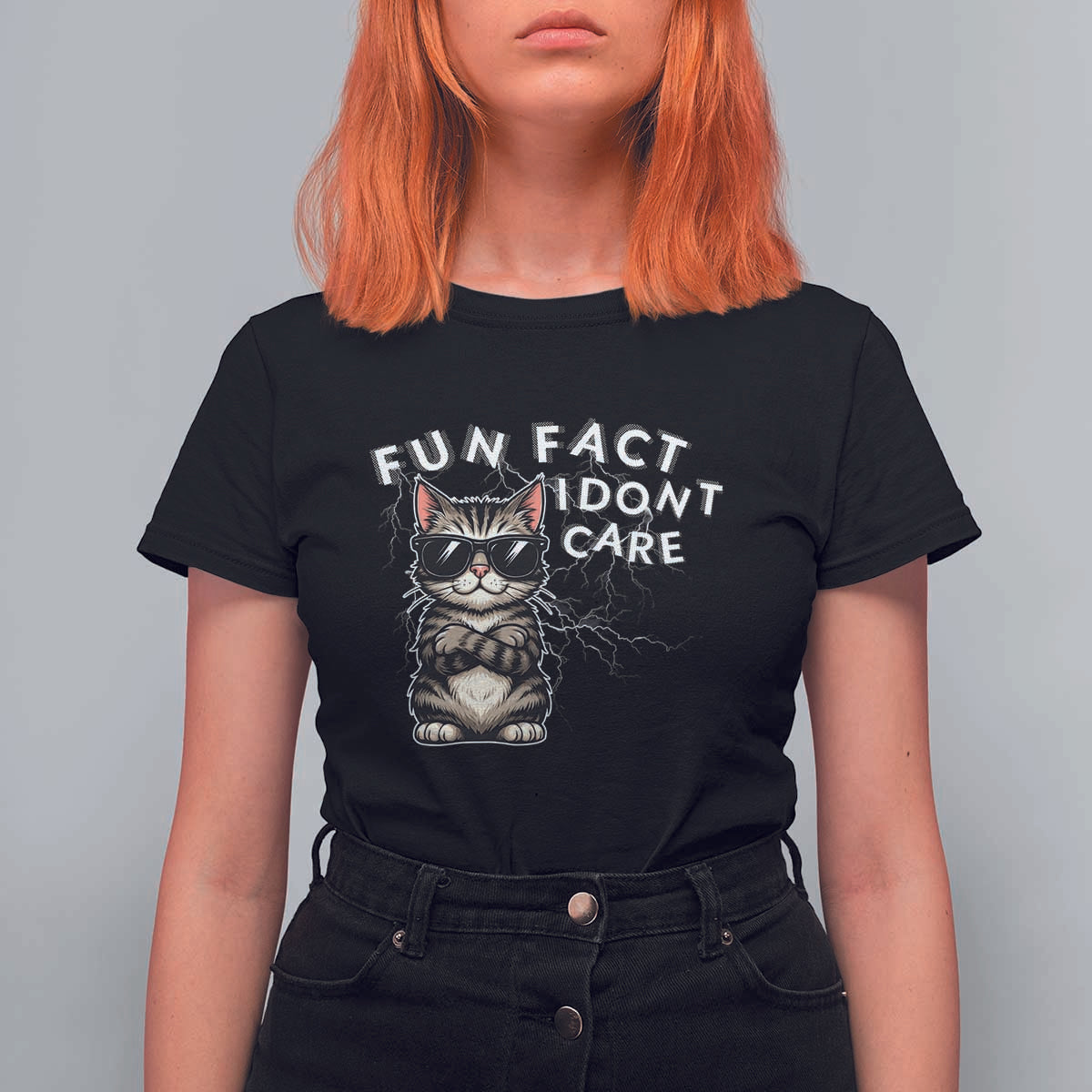 Fun Fact I Do Not Care T Shirt For Women Grumpy Cat Lover - Wonder Print Shop