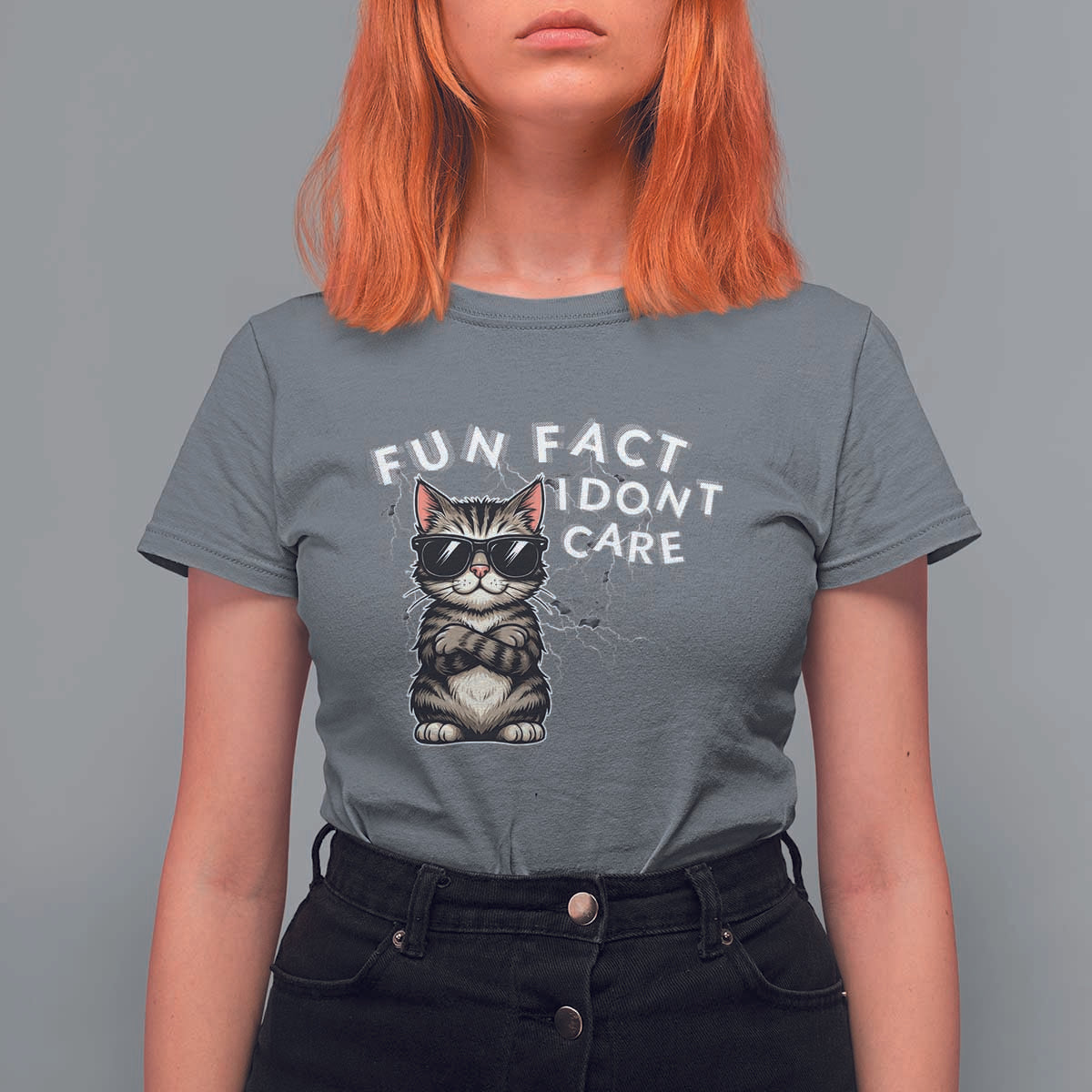 Fun Fact I Do Not Care T Shirt For Women Grumpy Cat Lover - Wonder Print Shop