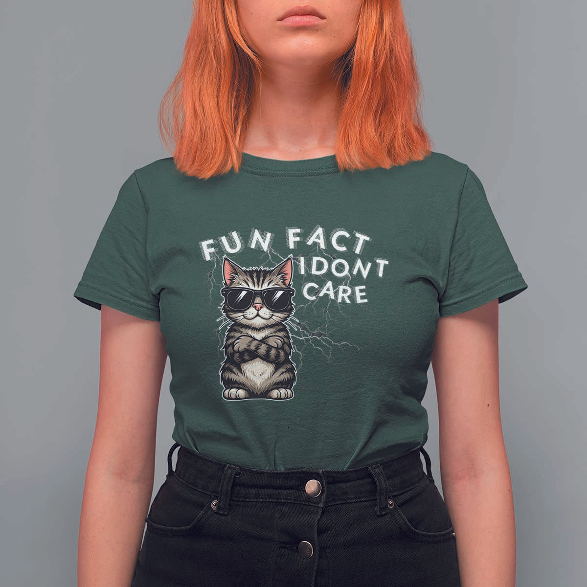 Fun Fact I Do Not Care T Shirt For Women Grumpy Cat Lover - Wonder Print Shop