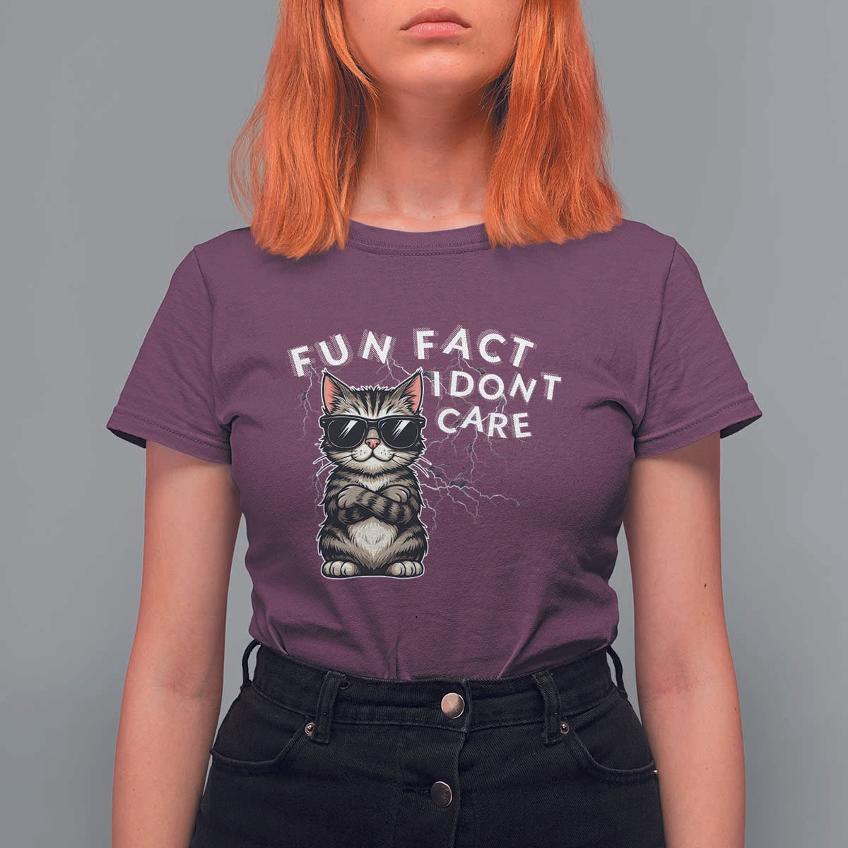 Fun Fact I Do Not Care T Shirt For Women Grumpy Cat Lover - Wonder Print Shop