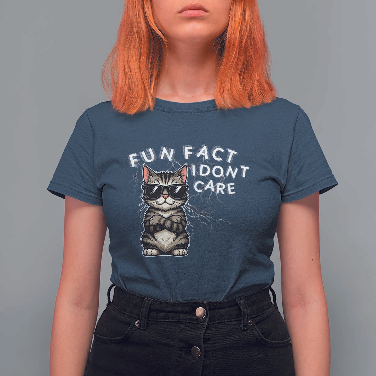 Fun Fact I Do Not Care T Shirt For Women Grumpy Cat Lover - Wonder Print Shop