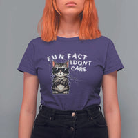 Fun Fact I Do Not Care T Shirt For Women Grumpy Cat Lover - Wonder Print Shop