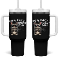 Fun Fact I Do Not Care Tumbler With Handle Grumpy Cat Lover