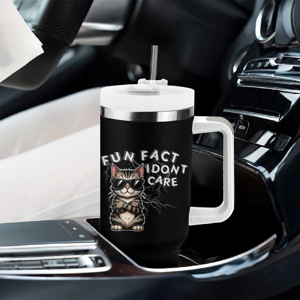 Fun Fact I Do Not Care Tumbler With Handle Grumpy Cat Lover