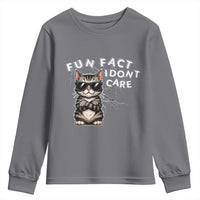 Fun Fact I Do Not Care Youth Sweatshirt Grumpy Cat Lover - Wonder Print Shop