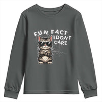 Fun Fact I Do Not Care Youth Sweatshirt Grumpy Cat Lover - Wonder Print Shop