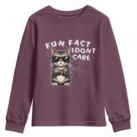 Fun Fact I Do Not Care Youth Sweatshirt Grumpy Cat Lover - Wonder Print Shop