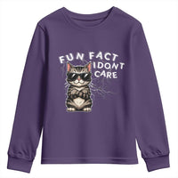 Fun Fact I Do Not Care Youth Sweatshirt Grumpy Cat Lover - Wonder Print Shop