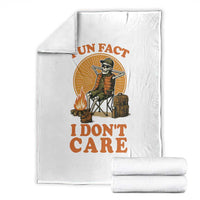 Fun Fact I Do Not Care Throw Blanket Funny Skeleton - Wonder Print Shop