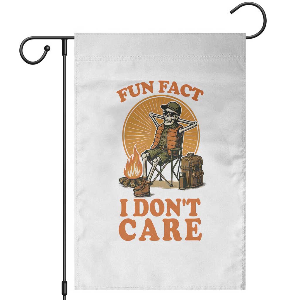 Fun Fact I Do Not Care Garden Flag Funny Skeleton - Wonder Print Shop
