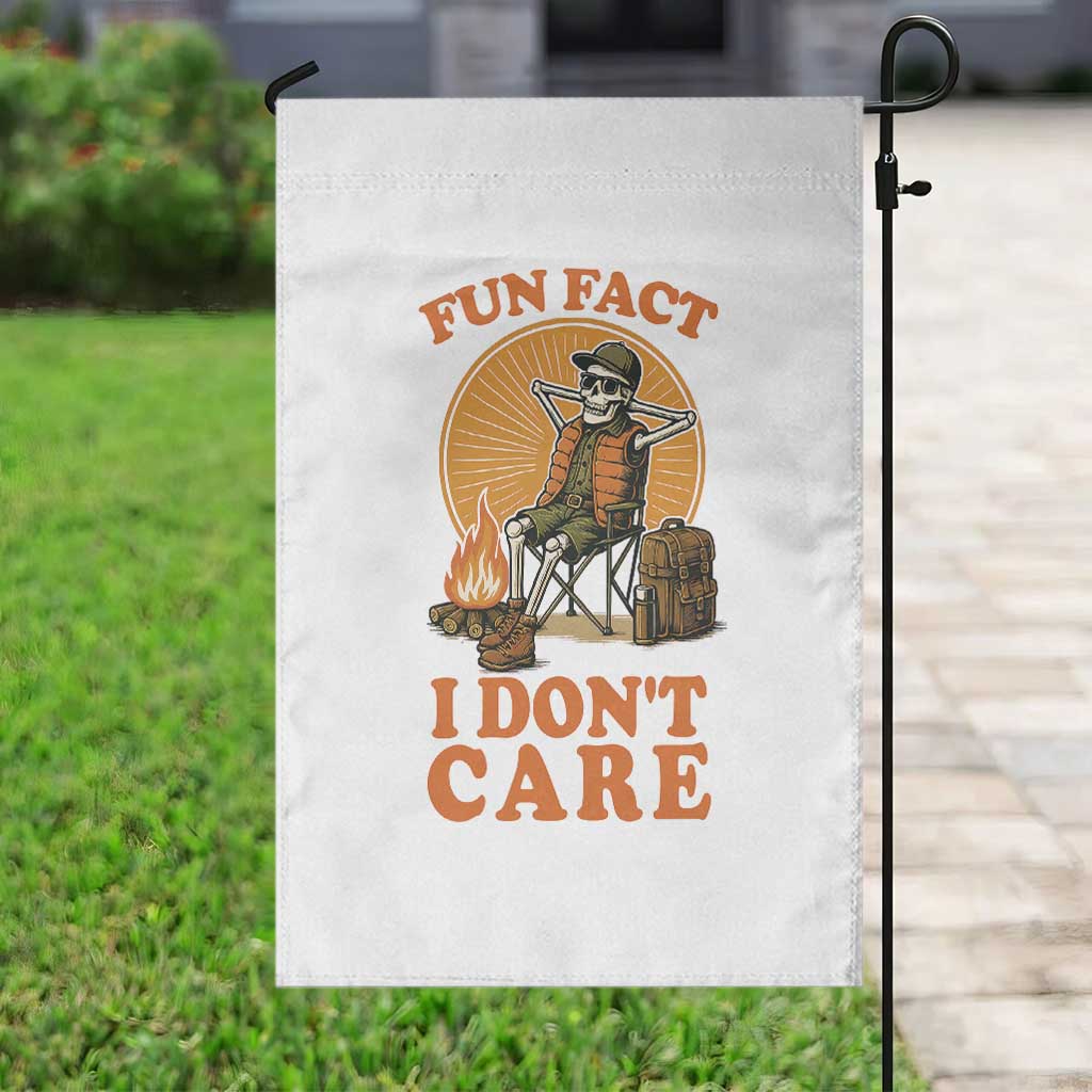 Fun Fact I Do Not Care Garden Flag Funny Skeleton - Wonder Print Shop