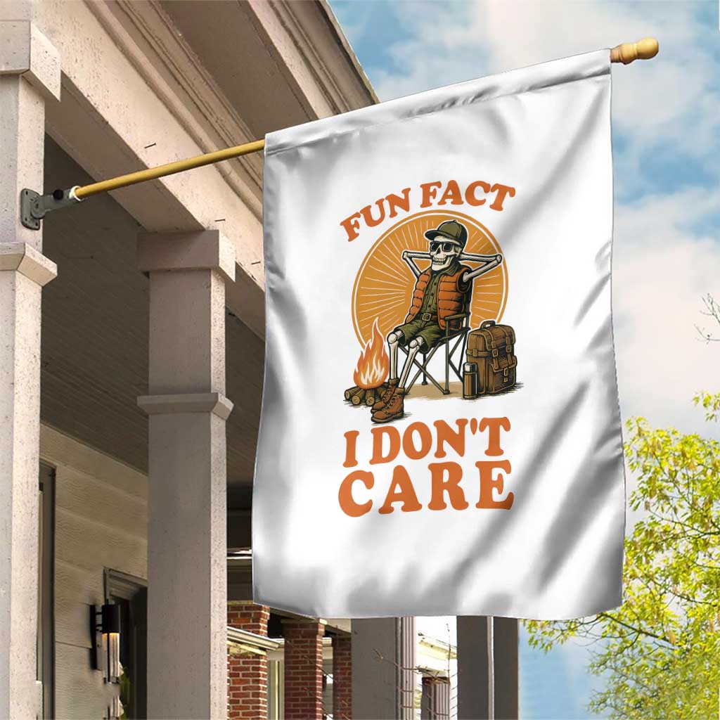 Fun Fact I Do Not Care Garden Flag Funny Skeleton - Wonder Print Shop