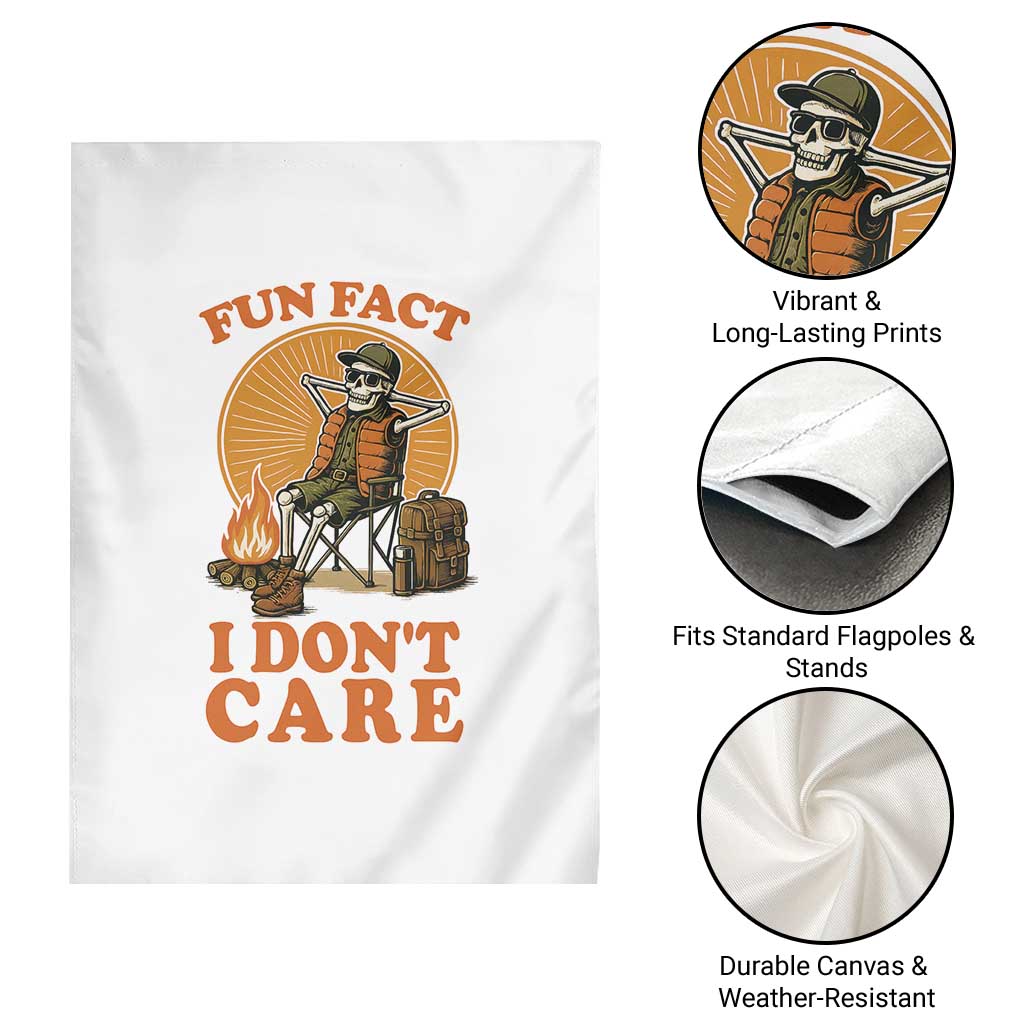 Fun Fact I Do Not Care Garden Flag Funny Skeleton - Wonder Print Shop