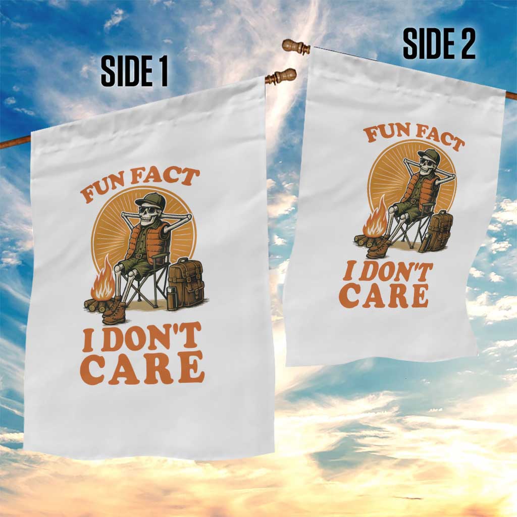 Fun Fact I Do Not Care Garden Flag Funny Skeleton - Wonder Print Shop