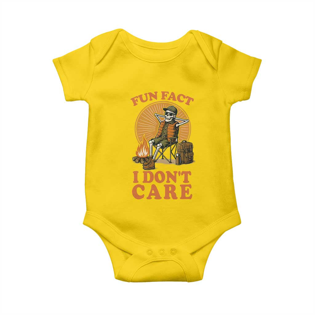 Fun Fact I Do Not Care Baby Onesie Funny Skeleton - Wonder Print Shop