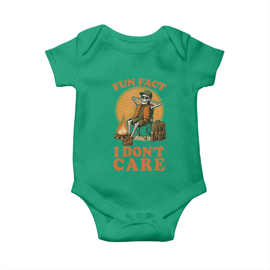 Fun Fact I Do Not Care Baby Onesie Funny Skeleton - Wonder Print Shop