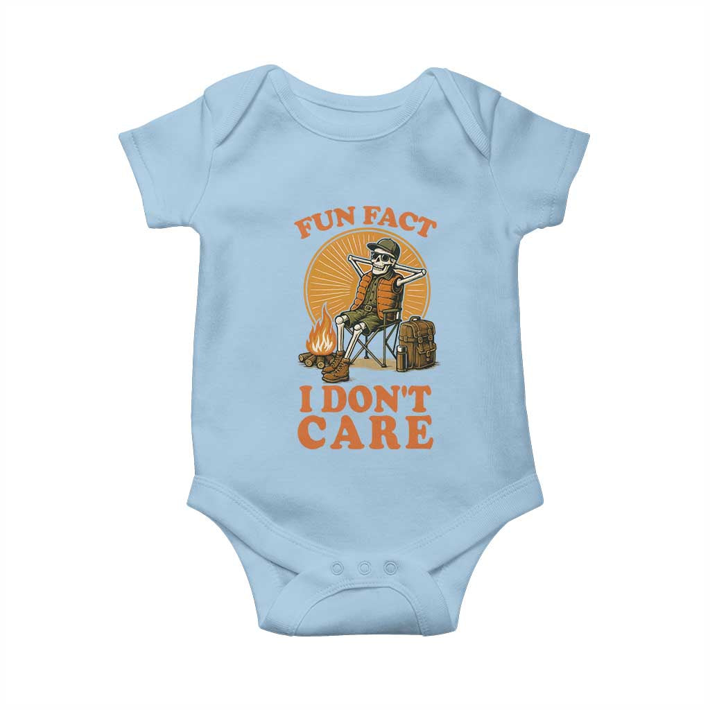 Fun Fact I Do Not Care Baby Onesie Funny Skeleton - Wonder Print Shop
