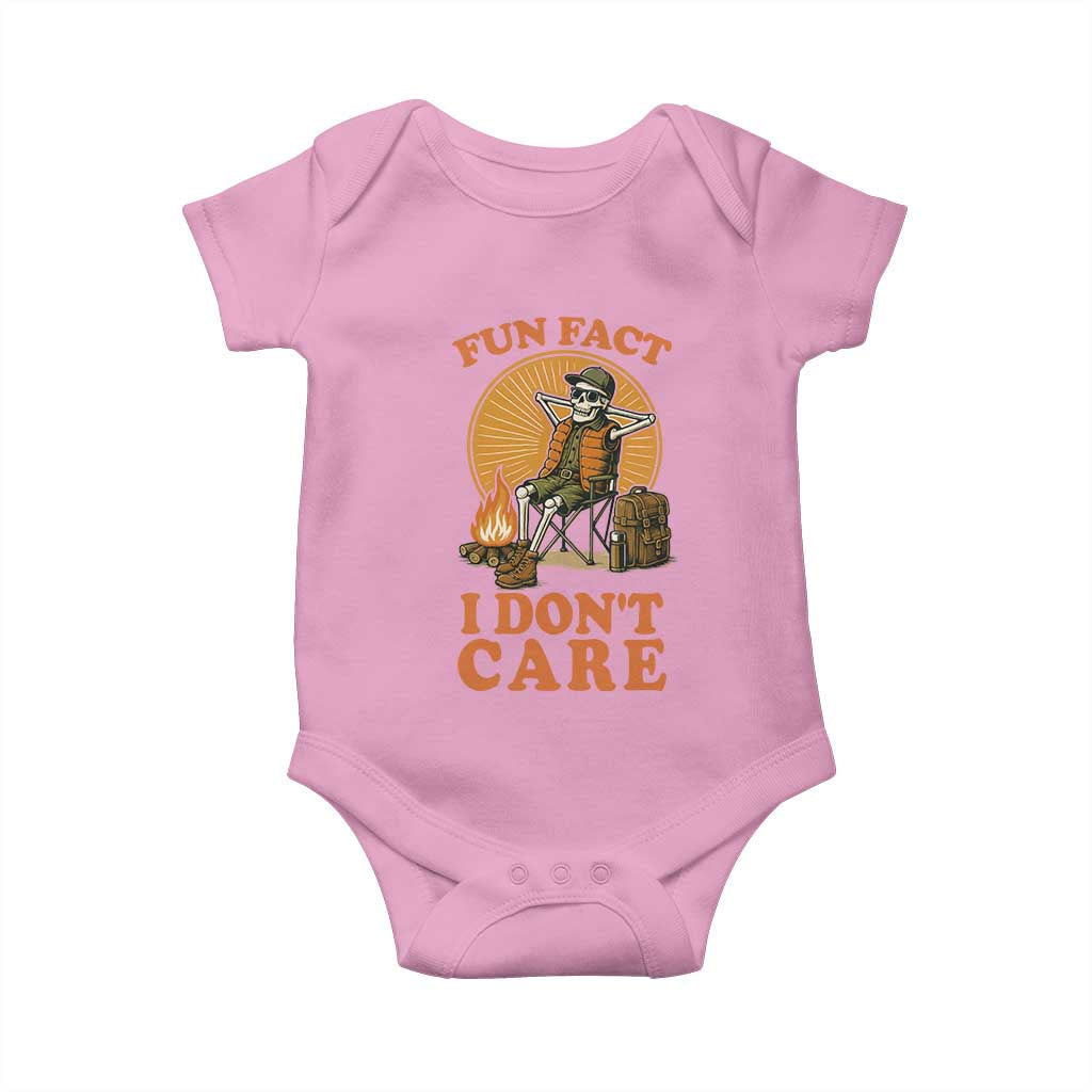 Fun Fact I Do Not Care Baby Onesie Funny Skeleton - Wonder Print Shop