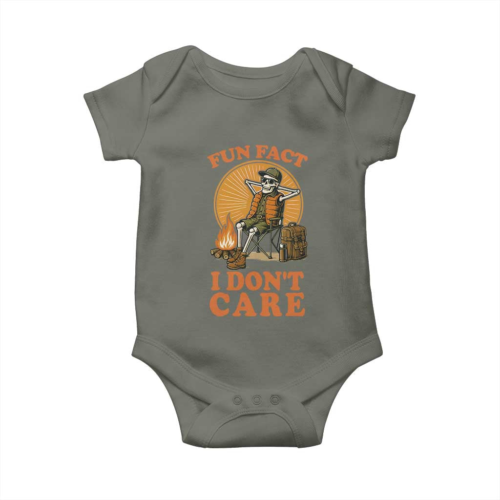 Fun Fact I Do Not Care Baby Onesie Funny Skeleton - Wonder Print Shop