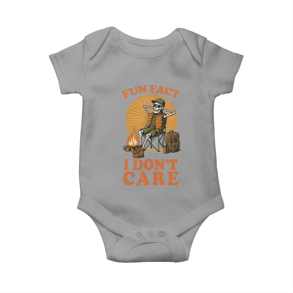 Fun Fact I Do Not Care Baby Onesie Funny Skeleton - Wonder Print Shop