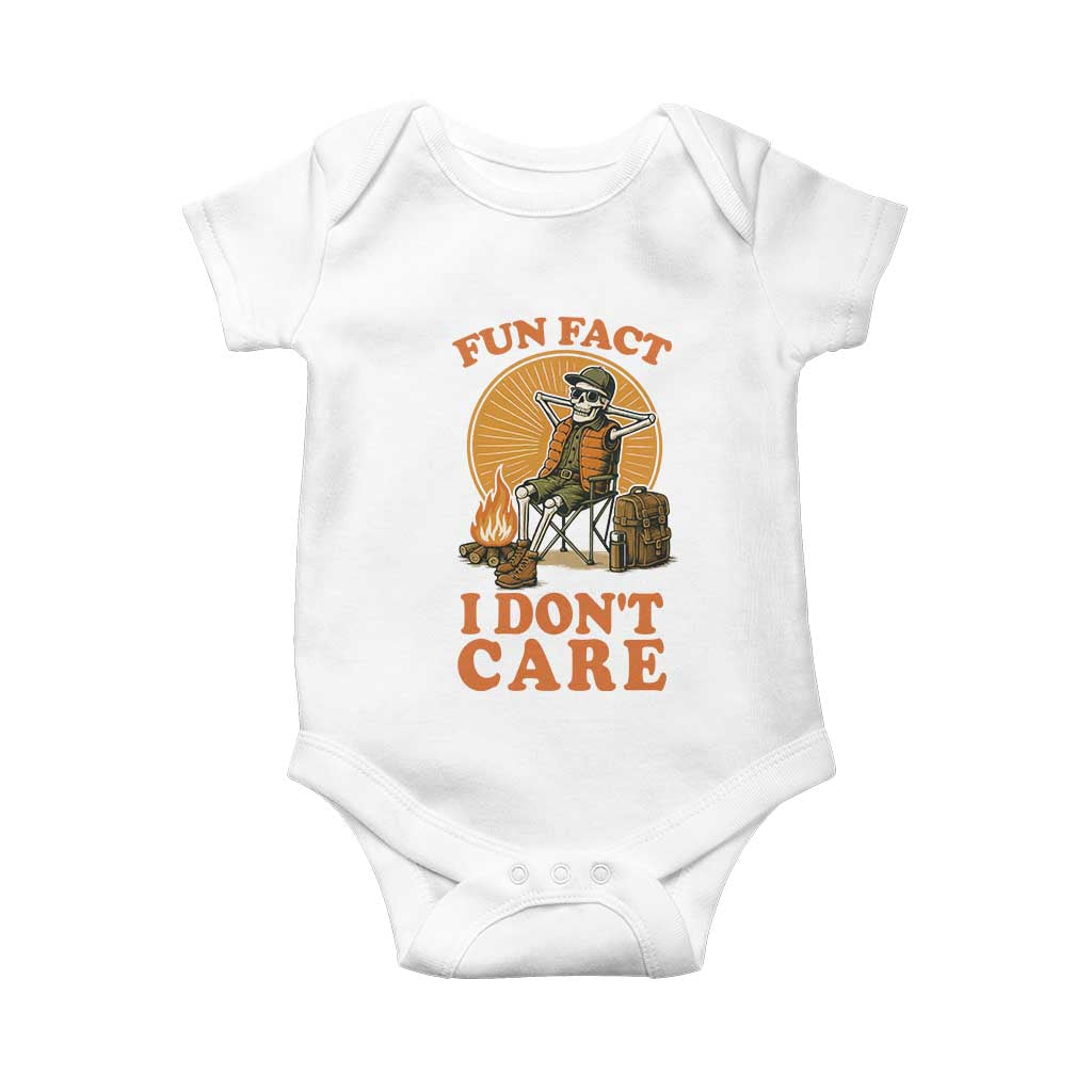 Fun Fact I Do Not Care Baby Onesie Funny Skeleton - Wonder Print Shop