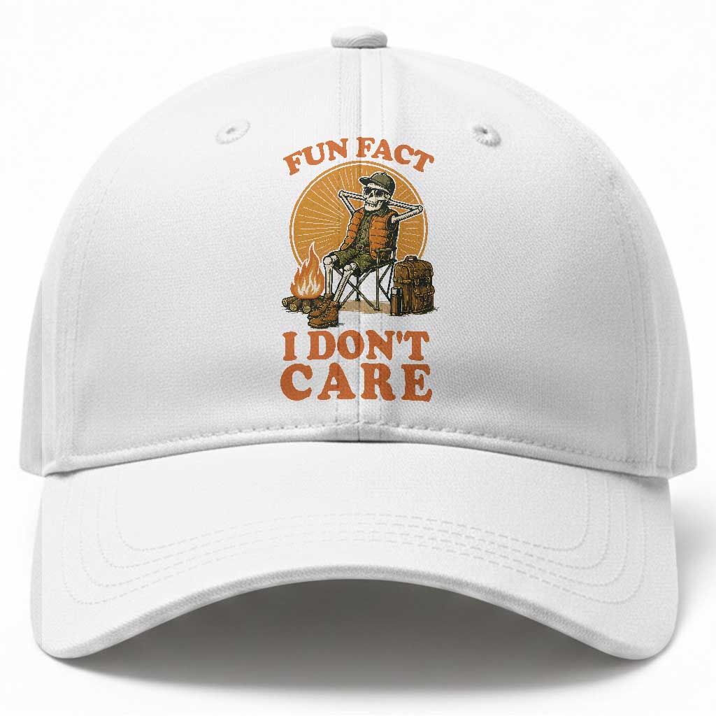 Fun Fact I Do Not Care Baseball Cap Funny Skeleton
