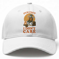 Fun Fact I Do Not Care Baseball Cap Funny Skeleton