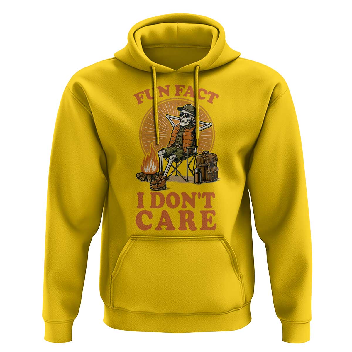 Fun Fact I Do Not Care Hoodie Funny Skeleton - Wonder Print Shop