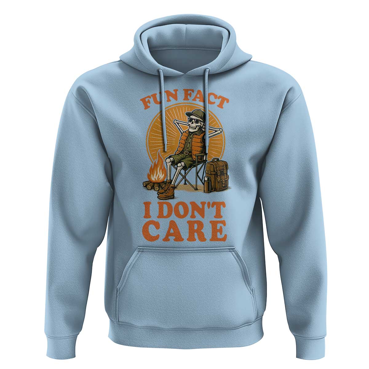 Fun Fact I Do Not Care Hoodie Funny Skeleton - Wonder Print Shop