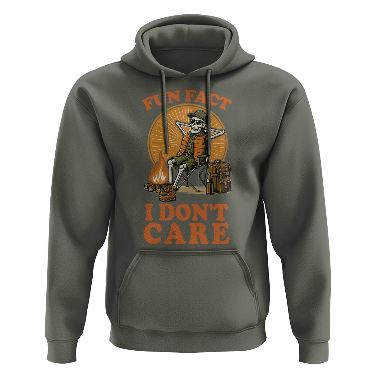 Fun Fact I Do Not Care Hoodie Funny Skeleton - Wonder Print Shop