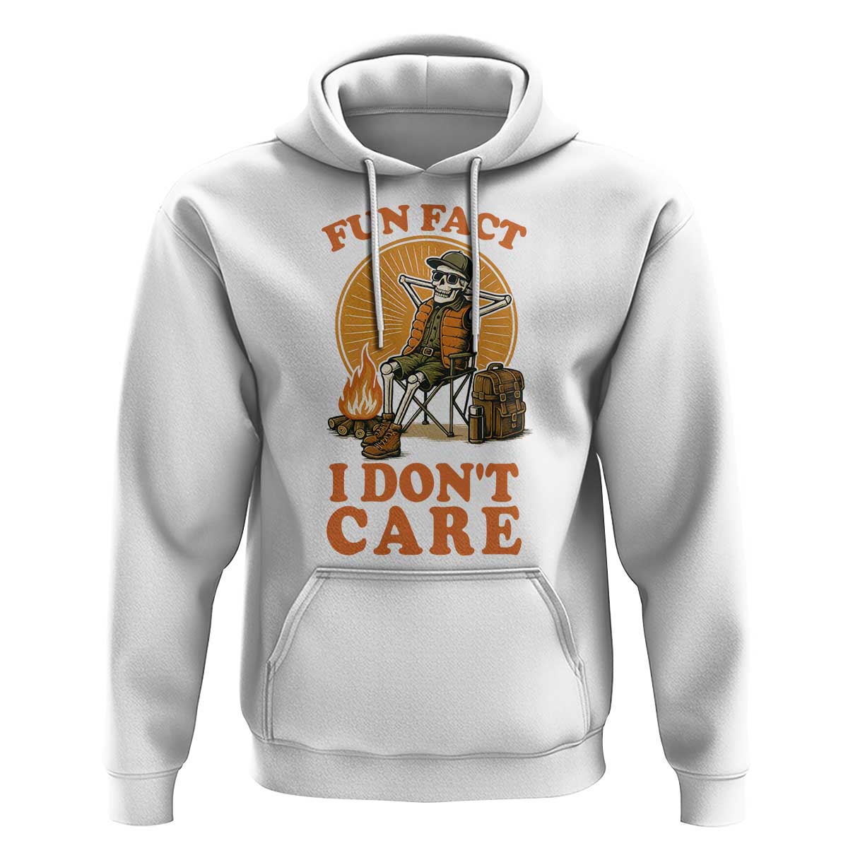 Fun Fact I Do Not Care Hoodie Funny Skeleton - Wonder Print Shop