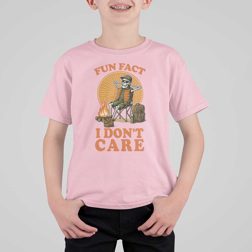 Fun Fact I Do Not Care T Shirt For Kid Funny Skeleton - Wonder Print Shop
