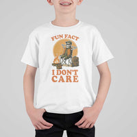 Fun Fact I Do Not Care T Shirt For Kid Funny Skeleton - Wonder Print Shop