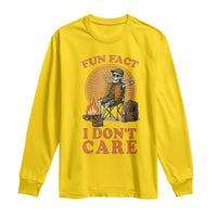 Fun Fact I Do Not Care Long Sleeve Shirt Funny Skeleton - Wonder Print Shop