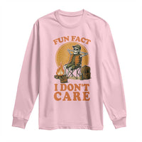 Fun Fact I Do Not Care Long Sleeve Shirt Funny Skeleton - Wonder Print Shop
