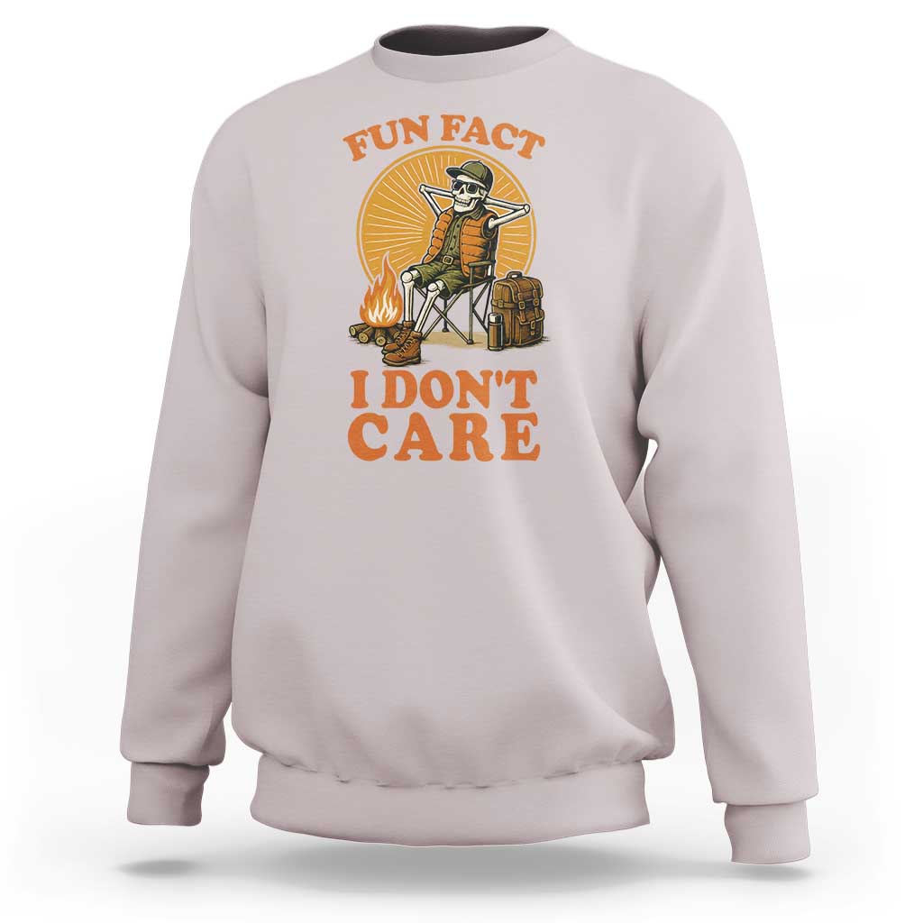 Fun Fact I Do Not Care Sweatshirt Funny Skeleton - Wonder Print Shop