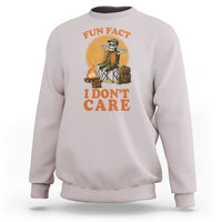 Fun Fact I Do Not Care Sweatshirt Funny Skeleton - Wonder Print Shop