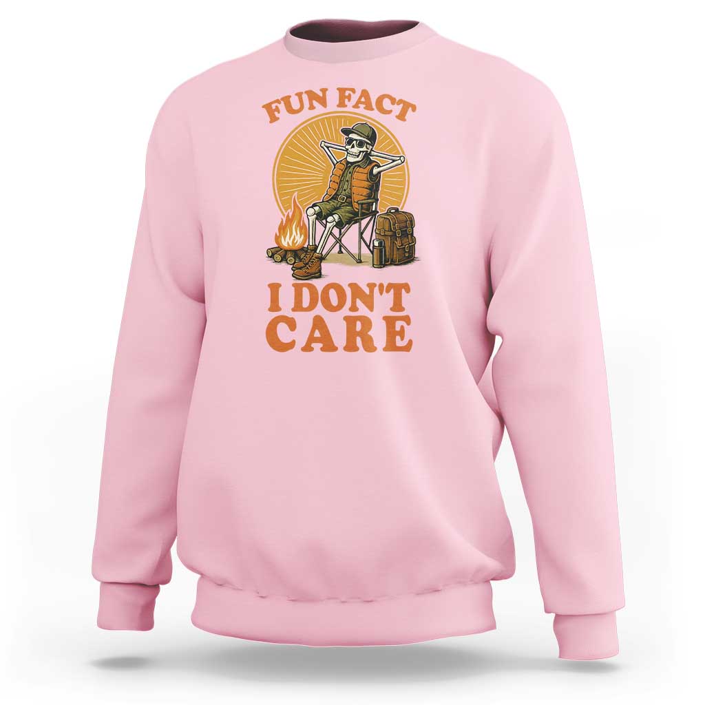 Fun Fact I Do Not Care Sweatshirt Funny Skeleton - Wonder Print Shop