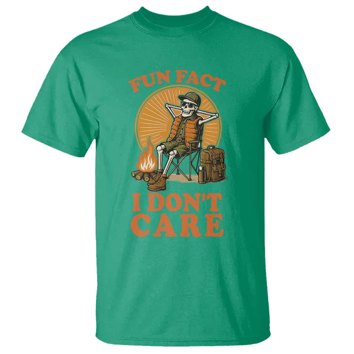 Fun Fact I Do Not Care T Shirt Funny Skeleton - Wonder Print Shop