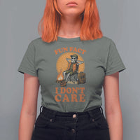 Fun Fact I Do Not Care T Shirt For Women Funny Skeleton - Wonder Print Shop